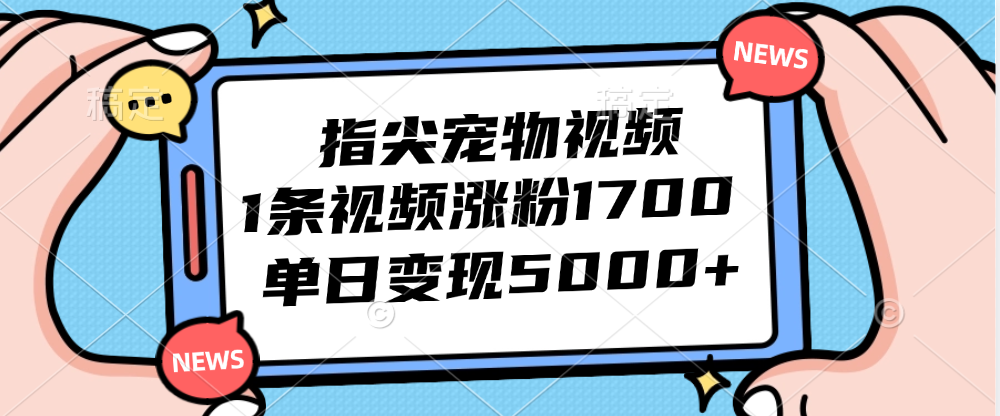 （12549期）指尖宠物视频，1条视频涨粉1700，单日变现5000+-中创网-创业项目大全_网络资源分享