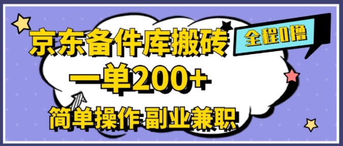 京东备件库搬砖，一单200+，简单操作，副业兼职首选-中创网-创业项目大全_网络资源分享