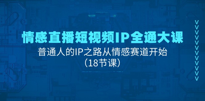 情绪直播短视频IP全通大课，普通人IP之途从情感跑道逐渐（18堂课）-中创网-创业项目大全_网络资源分享