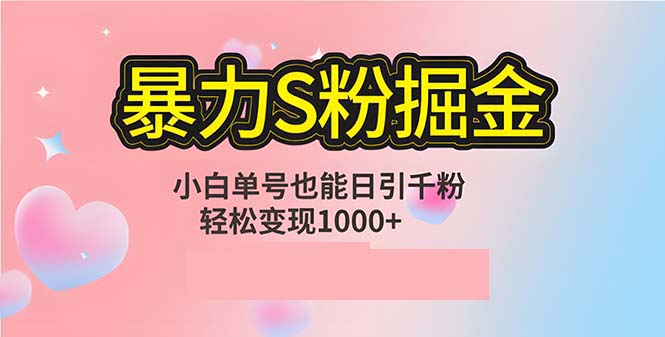 （12778期）单人单机日引千粉，变现1000+，S粉流量掘金计划攻略-中创网-创业项目大全_网络资源分享
