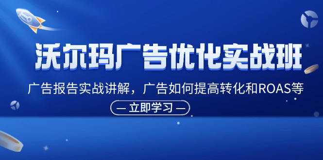 沃尔玛广告优化实战班，广告报告实战讲解，广告如何提高转化和ROAS等-中创网-创业项目大全_网络资源分享