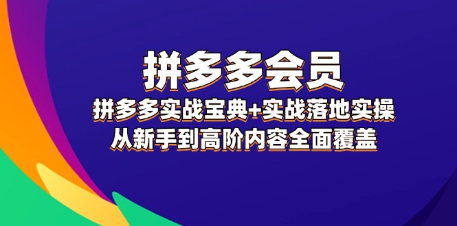 拼多多会员实战宝典+实战落地实操，从新手到高阶内容全面覆盖-中创网-创业项目大全_网络资源分享
