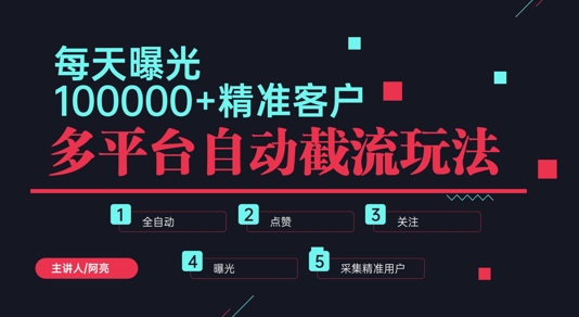 小红书抖音视频号最新截流获客系统，全自动引流精准客户【日曝光10000+】基本上适配所有行业-中创网-创业项目大全_网络资源分享