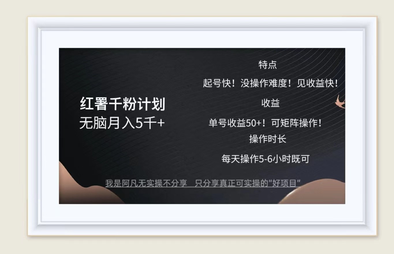 红薯千粉计划无脑月入5千+！既做既赚！-中创网-创业项目大全_网络资源分享