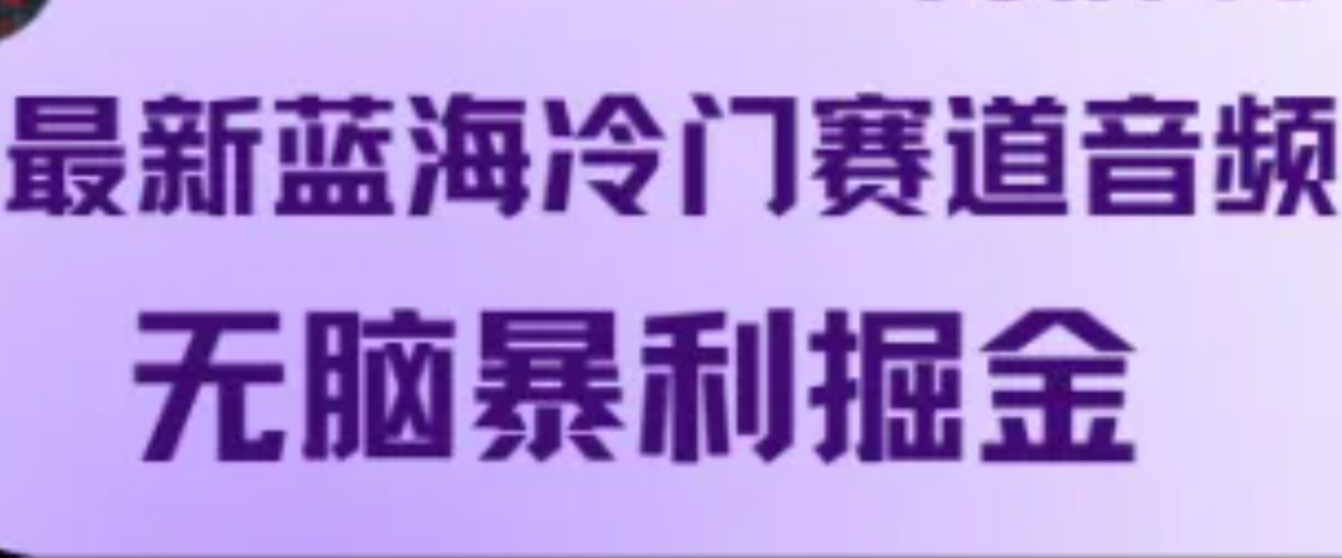 最新蓝海冷门赛道音频，无脑暴利掘金-中创网-创业项目大全_网络资源分享