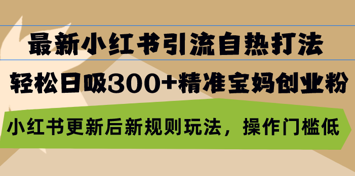 （13145期）最新小红书引流自热打法，轻松日吸300+精准宝妈创业粉，小红书更新后新…-中创网-创业项目大全_网络资源分享