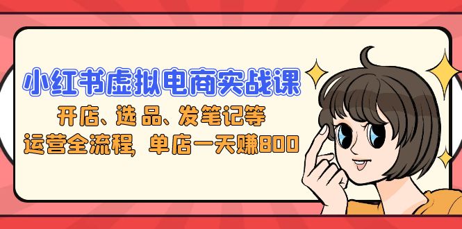 （13110期）小红书虚拟电商实战课：开店、选品、发笔记等运营全流程，单店一天赚800-中创网-创业项目大全_网络资源分享