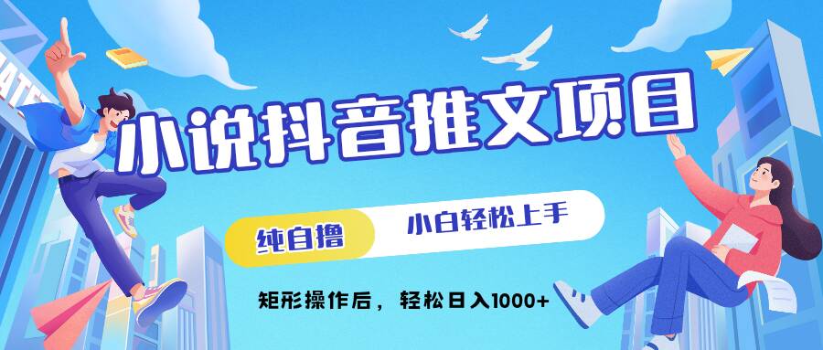小说抖音推文项目，纯自撸，小白轻松上手，矩形操作后，轻松日入几张-中创网-创业项目大全_网络资源分享