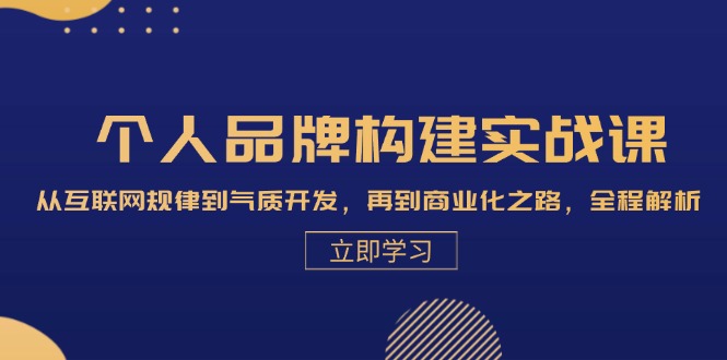 个人品牌构建实战课：从互联网规律到气质开发，再到商业化之路，全程解析-中创网-创业项目大全_网络资源分享