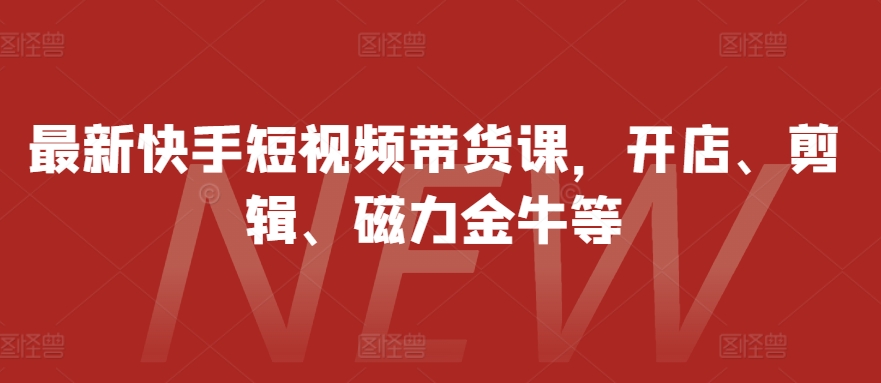 最新快手短视频带货课，开店、剪辑、磁力金牛等-中创网-创业项目大全_网络资源分享