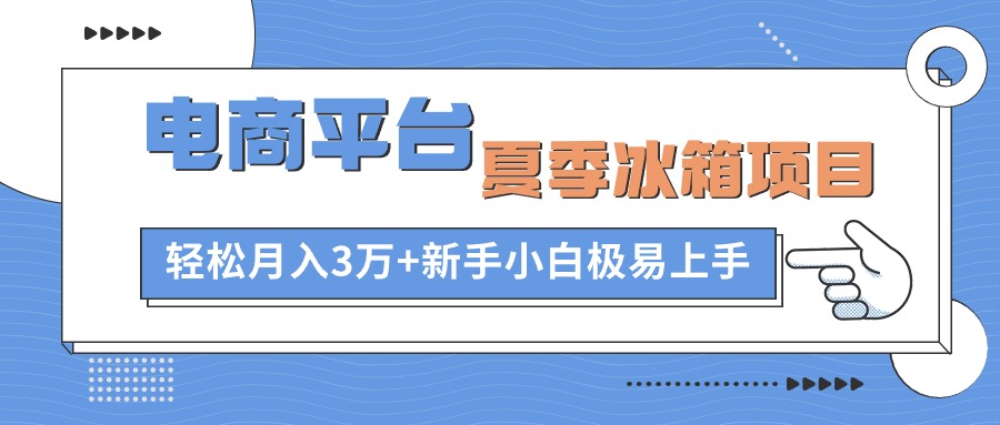 电商平台冰箱项目，项目门槛低，0成本投入，小白轻松上手-中创网-创业项目大全_网络资源分享