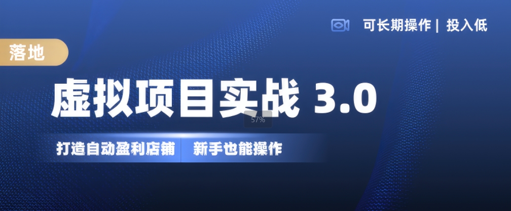 虚拟项目实战3.0，打造自动盈利店铺，可长期操作投入低，新手也能操作-中创网-创业项目大全_网络资源分享