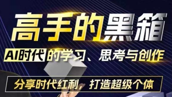 高手的黑箱：AI时代学习、思考与创作-分红时代红利，打造超级个体-中创网-创业项目大全_网络资源分享