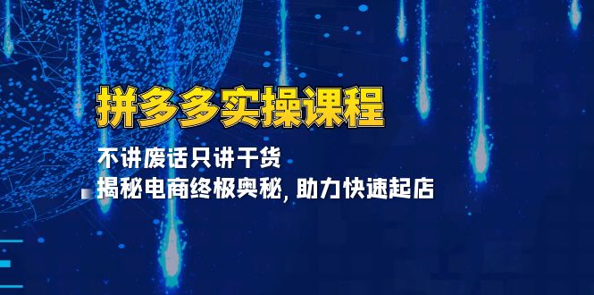 （13577期）拼多多实操课程：不讲废话只讲干货, 揭秘电商终极奥秘,助力快速起店-中创网-创业项目大全_网络资源分享