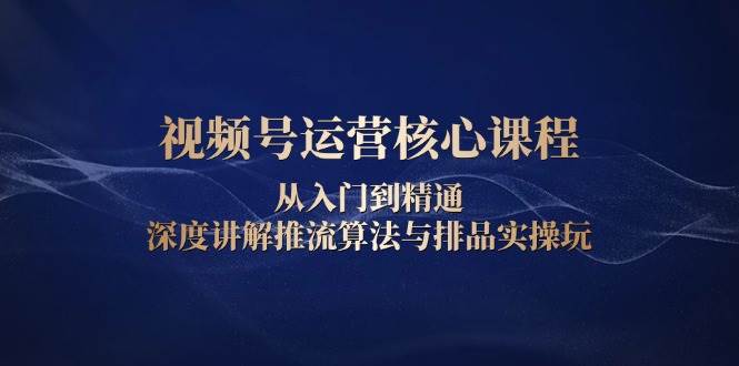 视频号运营核心课程，从入门到精通，深度讲解推流算法与排品实操玩-中创网-创业项目大全_网络资源分享