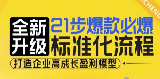 21步爆款必爆标准化流程，全新升级，打造企业高成长盈利模型-中创网-创业项目大全_网络资源分享