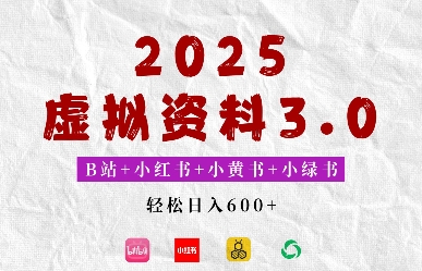 2025年B站+小红书+小黄书+小绿书组合新玩法，虚拟资料3.0打法，轻松日入多张-中创网-创业项目大全_网络资源分享