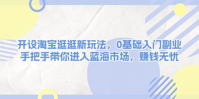 开设淘宝逛逛新玩法，0基础入门副业，手把手带你进入蓝海市场，赚钱无忧-中创网-创业项目大全_网络资源分享