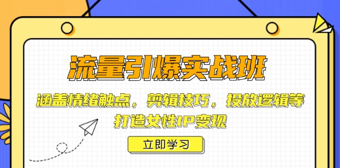 （14008期）流量引爆实战班，涵盖情绪触点，剪辑技巧，投放逻辑等，打造女性IP变现-中创网-创业项目大全_网络资源分享