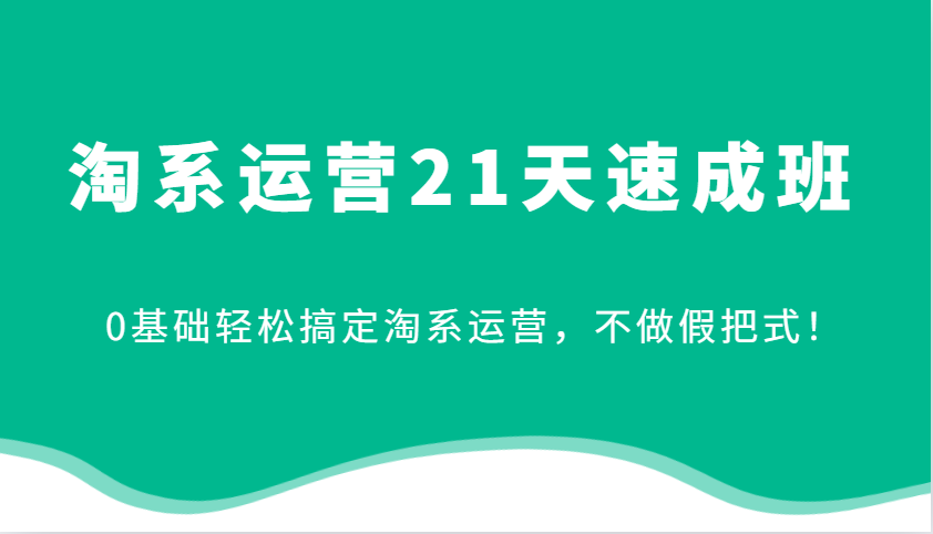 淘系运营21天速成班，0基础轻松搞定淘系运营，不做假把式！-中创网-创业项目大全_网络资源分享