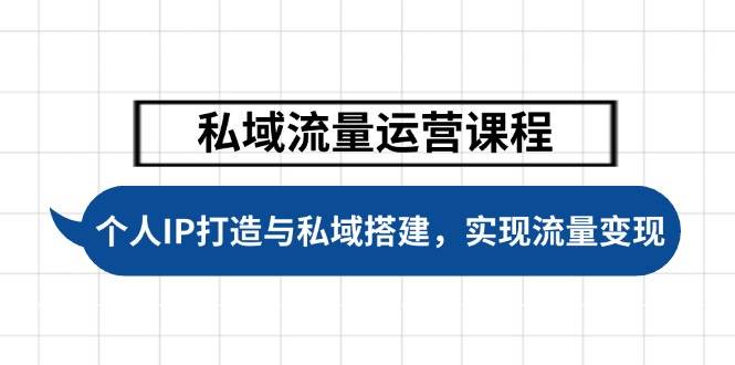 私域流量运营课程内容，本人IP塑造与公域构建，推动学生完成数据流量变现-中创网-创业项目大全_网络资源分享