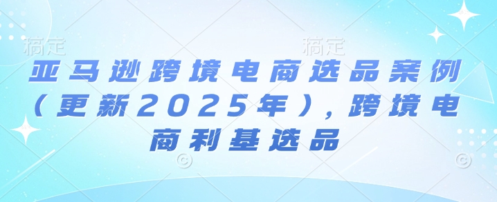 亚马逊平台跨境电商选品实例(升级2025年2月)，跨境电子商务冷门选款-中创网-创业项目大全_网络资源分享