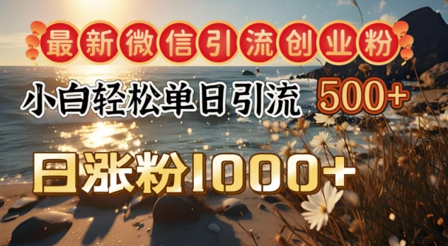 全新微信加粉自主创业粉，小白单日轻轻松松引流方法500 ，日增粉1000-中创网-创业项目大全_网络资源分享