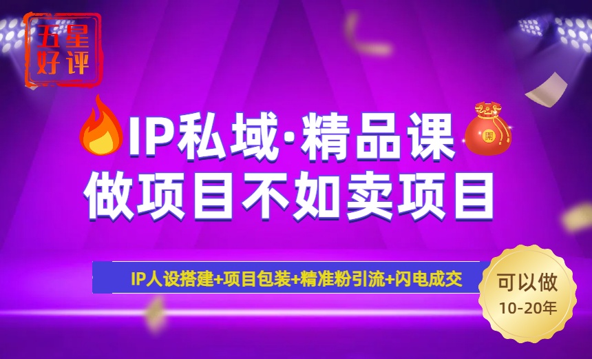 （14406期）2025年“IP公域·密训班精品课程”，日赚3000 新手防坑月入十万，暴力行为引流方法…-中创网-创业项目大全_网络资源分享