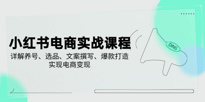 小红书电商实战课程，详解养号、选品、文案撰写、爆款打造，实现电商变现-中创网_专注互联网创业,项目资源整合-中创网-创业项目大全_网络资源分享