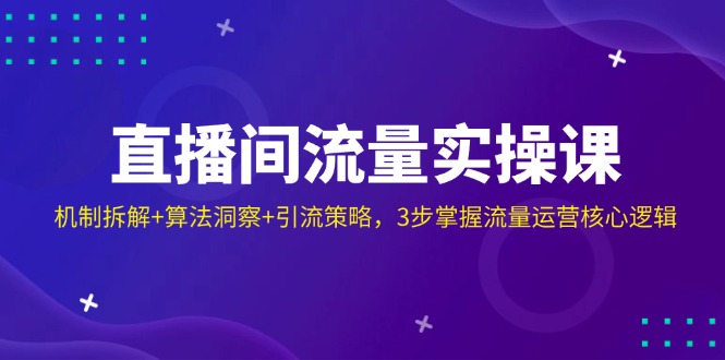 （14122期）直播间流量实操课：机制拆解+算法洞察+引流策略，3步掌握流量运营核心逻辑-中创网-创业项目大全_网络资源分享