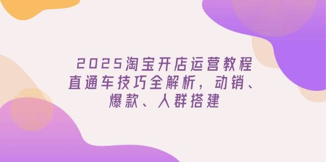 2025淘宝开网店运营教程升级，淘宝直通车方法全面解析，促销、爆品、群体构建-中创网-创业项目大全_网络资源分享
