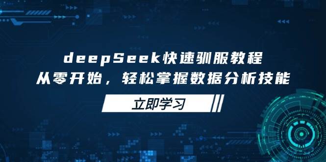 deepSeek迅速收服实例教程，从零开始，快速掌握数据分析技能-中创网_专注互联网创业,项目资源整合-中创网-创业项目大全_网络资源分享