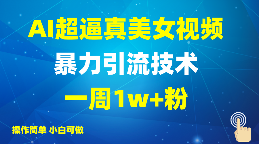 2025AI超真实美女丝袜暴力行为引流方法，一周1w 粉，使用方便小白可做，躺着赚钱视频收益-中创网-创业项目大全_网络资源分享