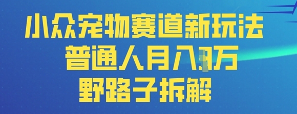 小众宠物赛道新玩法，普通人月入过1W的野路子拆解-中创网-创业项目大全_网络资源分享