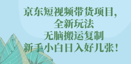 京东短视频带货项目，全新玩法，无脑搬运复制，新手小白日入好几张!-中创网-创业项目大全_网络资源分享