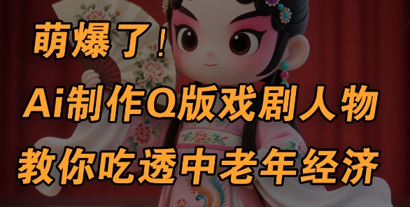 用Ai制作Q版戏剧人物，手把手教你吃透中老年经济，5分钟一个成品，多渠道变现-中创网-创业项目大全_网络资源分享