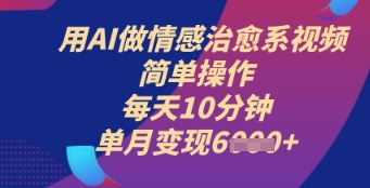 用AI做情感治愈系视频，简单操作，每天10分钟，单月变现6k+-中创网-创业项目大全_网络资源分享