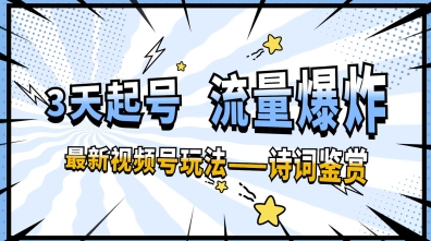 一天收入几张，视频号最新赛道—诗词鉴赏，3天必起，流量爆炸，新人也能轻松上手-中创网-创业项目大全_网络资源分享