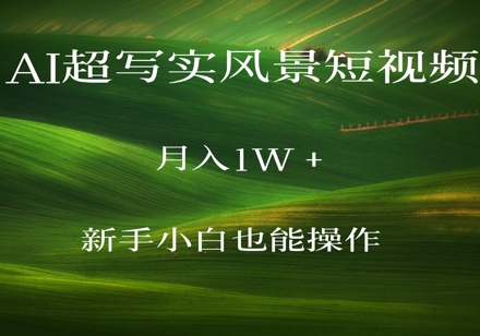 AI超写实风景短视频，月入1w，新手小白都能操作-中创网-创业项目大全_网络资源分享