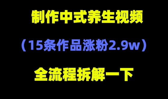 deepseek+中式养生，14条视频涨粉2.4W+，全新流量密码-中创网-创业项目大全_网络资源分享