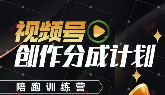 视频号创作分成计划陪跑训练营，手把手教会你如何制作视频，细水长流型项目-中创网-创业项目大全_网络资源分享