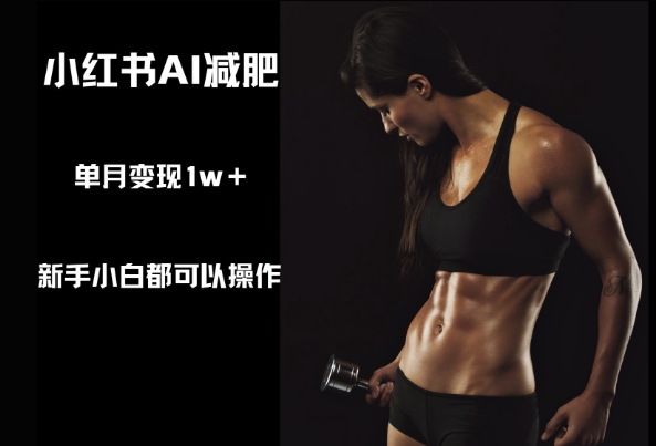 小红书AI减肥，新手小白都可以操作，单月变现1w+-中创网-创业项目大全_网络资源分享
